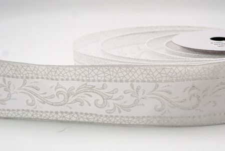 Λευκές Κομψές Γιορτινές Περιστροφές & Κορδέλα με Δαντέλα_KF9386GC-1-1