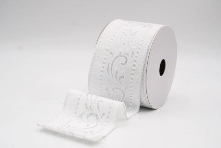 Λευκές Κομψές Γιορτινές Περιστροφές & Κορδέλα με Δαντέλα_KF9386GC-1-1