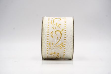 Κρέμα Λευκές Κομψές Γιορτινές Περιστροφές & Κορδέλα με Δαντέλα_KF9386GC-2-2