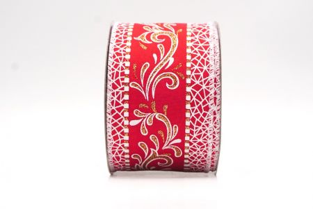 Κόκκινες Κομψές Γιορτινές Περιστροφές & Κορδέλα με Δαντέλα_KF9386GC-7-1