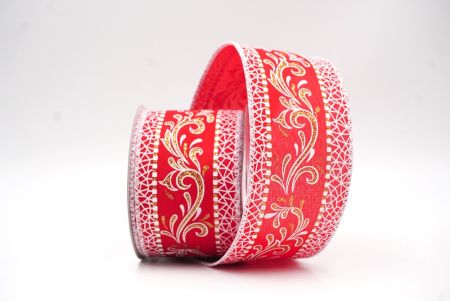 Κόκκινες Κομψές Γιορτινές Περιστροφές & Κορδέλα με Δαντέλα_KF9386GC-7-1
