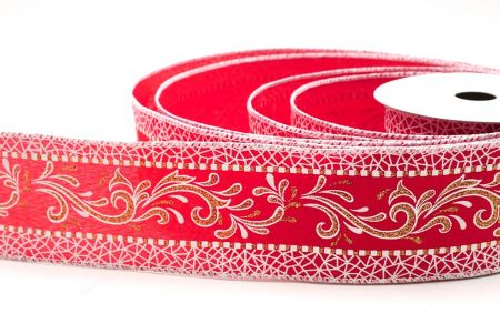 Κόκκινες Κομψές Γιορτινές Περιστροφές & Κορδέλα με Δαντέλα_KF9386GC-7-1