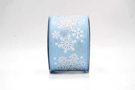 Helle blaue Schneeflocken & Winterglanz Drahtband_KF9387G-12-216