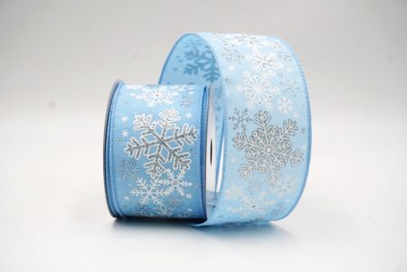 Helle blaue Schneeflocken & Winterglanz Drahtband_KF9387G-12-216