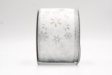 Weiße Schneeflocken & Winterglanz Drahtband_KF9387G-1