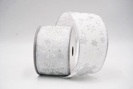Weiße Schneeflocken & Winterglanz Drahtband_KF9387G-1