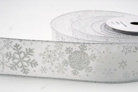 Weiße Schneeflocken & Winterglanz Drahtband_KF9387G-1