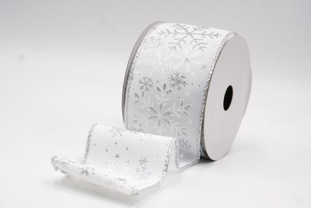 Weiße Schneeflocken & Winterglanz Drahtband_KF9387G-1