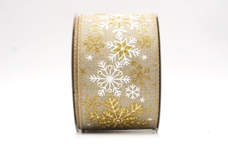 Helle braune Schneeflocken & Winterglanz Drahtband_KF9390GC-13-183