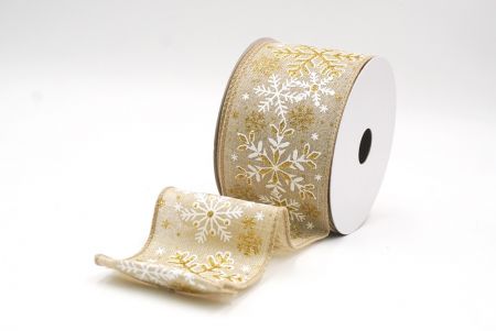 Helle braune Schneeflocken & Winterglanz Drahtband_KF9390GC-13-183