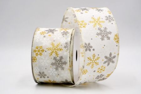 Krém_Havas Csillogó Hópehely Drótos Szalag_KF9392GC-2-2