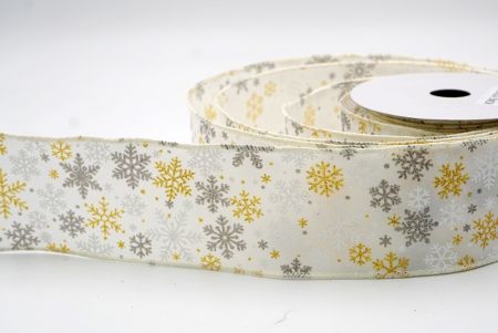 Krém_Havas Csillogó Hópehely Drótos Szalag_KF9392GC-2-2