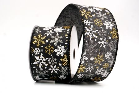 Fekete_Havas Csillogó Hópehely Drótos Szalag_KF9392GC-53-53