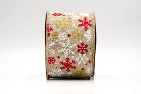 Khaki_Havas Csillogó Hópehely Drótos Szalag_KF9394GC-13-183