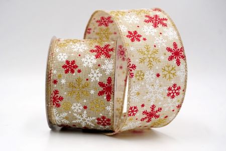 Khaki_Havas Csillogó Hópehely Drótos Szalag_KF9394GC-13-183