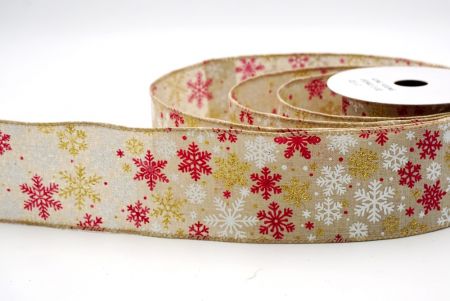 Khaki_Havas Csillogó Hópehely Drótos Szalag_KF9394GC-13-183