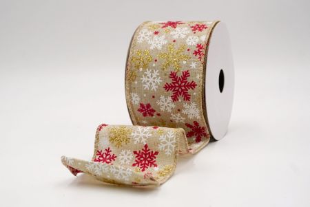 Khaki_Havas Csillogó Hópehely Drótos Szalag_KF9394GC-13-183