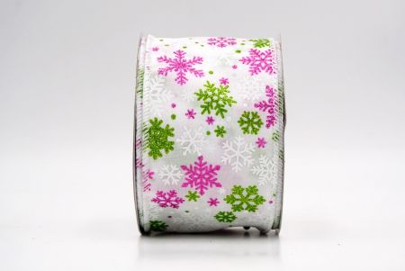 Fehér_Havas Csillogó Hópehely Drótos Szalag_KF9395GC-1-1