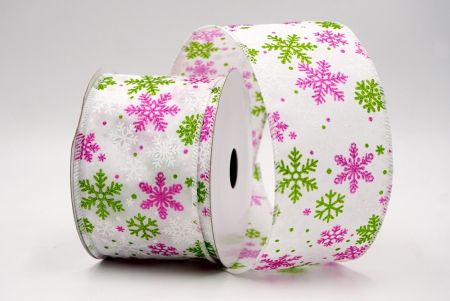 Fehér_Havas Csillogó Hópehely Drótos Szalag_KF9395GC-1-1