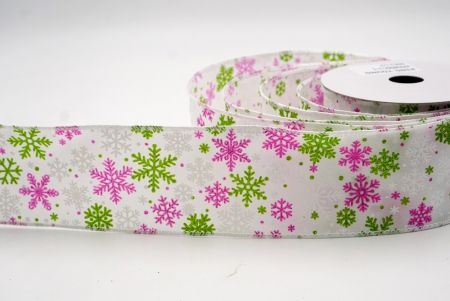 Fehér_Havas Csillogó Hópehely Drótos Szalag_KF9395GC-1-1