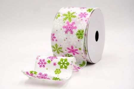 Fehér_Havas Csillogó Hópehely Drótos Szalag_KF9395GC-1-1