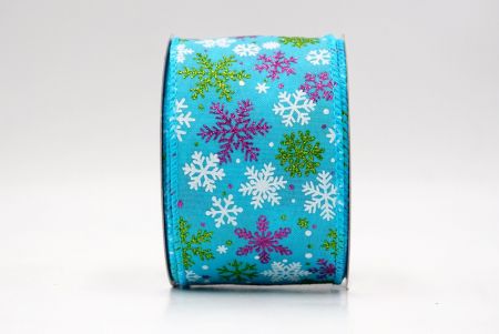 Kék_Havas Csillogó Hópehely Drótos Szalag_KF9395GC-55-213