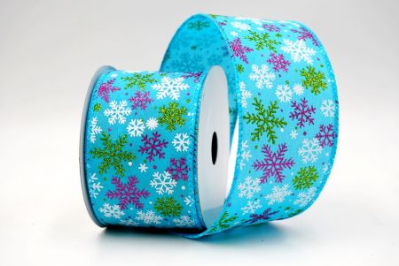 Kék_Havas Csillogó Hópehely Drótos Szalag_KF9395GC-55-213