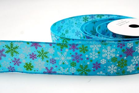 Kék_Havas Csillogó Hópehely Drótos Szalag_KF9395GC-55-213