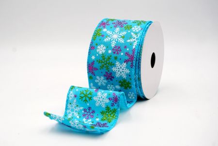 Kék_Havas Csillogó Hópehely Drótos Szalag_KF9395GC-55-213