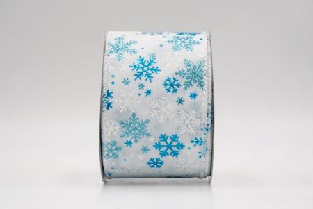 Fehér/Kék_Havas Csillogó Hópehely Drótos Szalag_KF9396GC-1-1