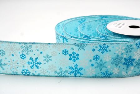 Poros Kék_Havas Csillogó Hópehely Drótos Szalag_KF9396GC-12-12