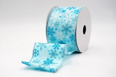 Poros Kék_Havas Csillogó Hópehely Drótos Szalag_KF9396GC-12-12