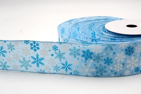 Égkék_Havas Csillogó Hópehely Drótos Szalag_KF9396GC-4-216