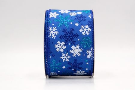 Sötétkék_Havas Csillogó Hópehely Drótos Szalag_KF9397GC-12-151