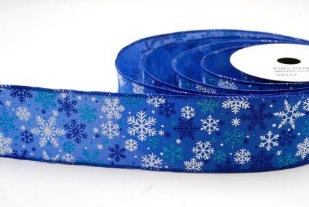 Sötétkék_Havas Csillogó Hópehely Drótos Szalag_KF9397GC-12-151
