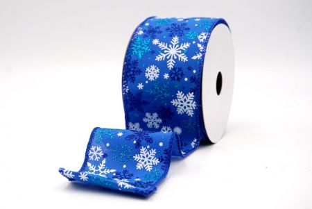 Sötétkék_Havas Csillogó Hópehely Drótos Szalag_KF9397GC-12-151