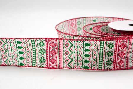 Белая/Красная_Скандинавская рождественская проволочная лента_KF9399GC-1-7