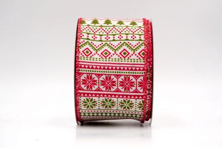 Кремовая/Красная_Скандинавская рождественская проволочная лента_KF9399GC-2-7