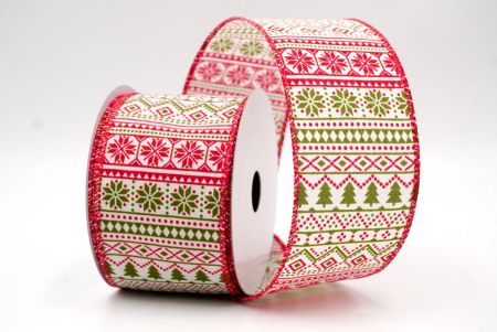 Кремовая/Красная_Скандинавская рождественская проволочная лента_KF9399GC-2-7