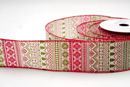 Кремовая/Красная_Скандинавская рождественская проволочная лента_KF9399GC-2-7