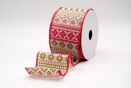 Кремовая/Красная_Скандинавская рождественская проволочная лента_KF9399GC-2-7