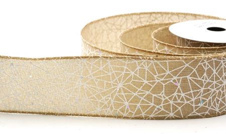 Hellbraun - Weiß Glitzer Funkeln Kreuzband_KF9400GC-13-183