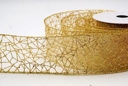 Cremeweiß- Gold Glitzer Funkeln Kreuzband_KF9402G-2