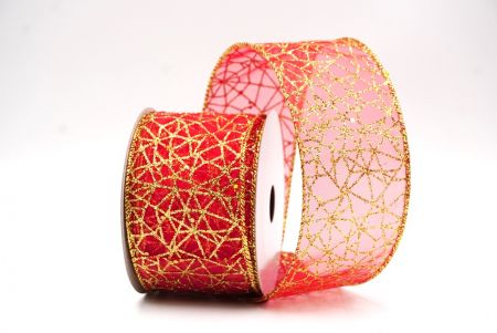 Rot - Gold Glitzer Funkeln Kreuzband_KF9402G-7