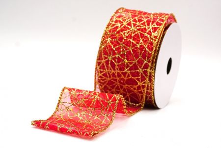 Rot - Gold Glitzer Funkeln Kreuzband_KF9402G-7