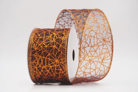 Schwarz - Orange Glitzer Funkel Kreuzdrahtband_KF9403GZ-53