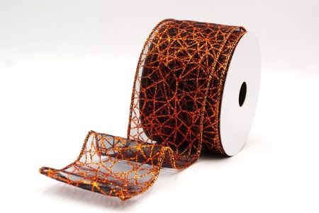 Schwarz - Orange Glitzer Funkel Kreuzdrahtband_KF9403GZ-53