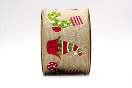 Hellbraunes Weihnachts-Elfen-Schuh-Glitzerband_KF9410GC-13-183
