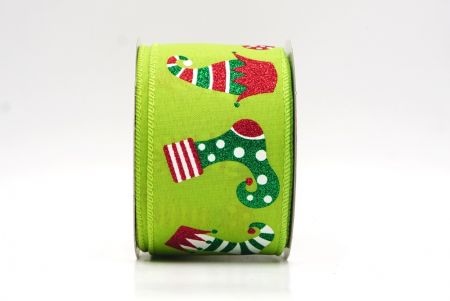 Neongrünes Weihnachts-Elfen-Schuh-Glitzerband_KF9411GC-15-190