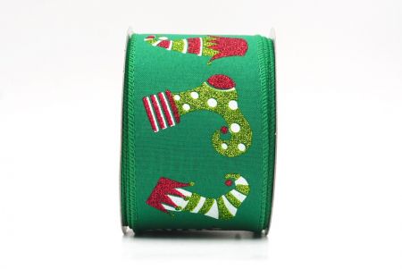 Grünes Weihnachts-Elfen-Schuh-Glitzerband_KF9411GC-3-49